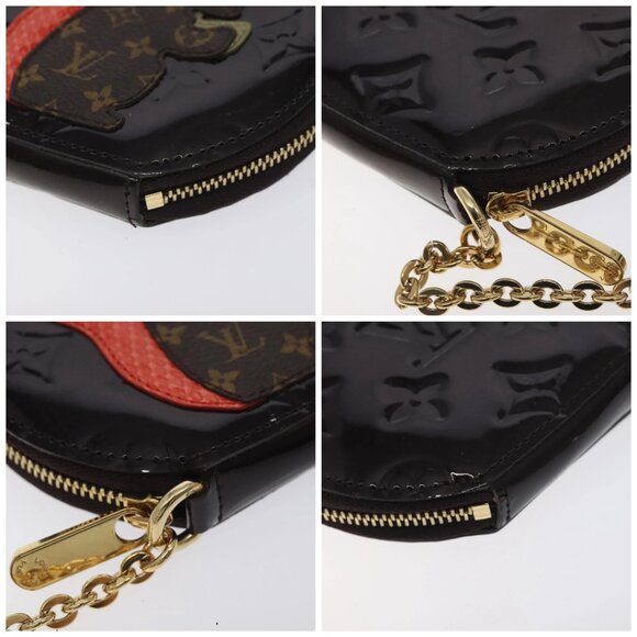 LOUIS VUITTON Vernis Porte Monnaie Ecruil Coin Purse Amarante - Picture 15 of 15